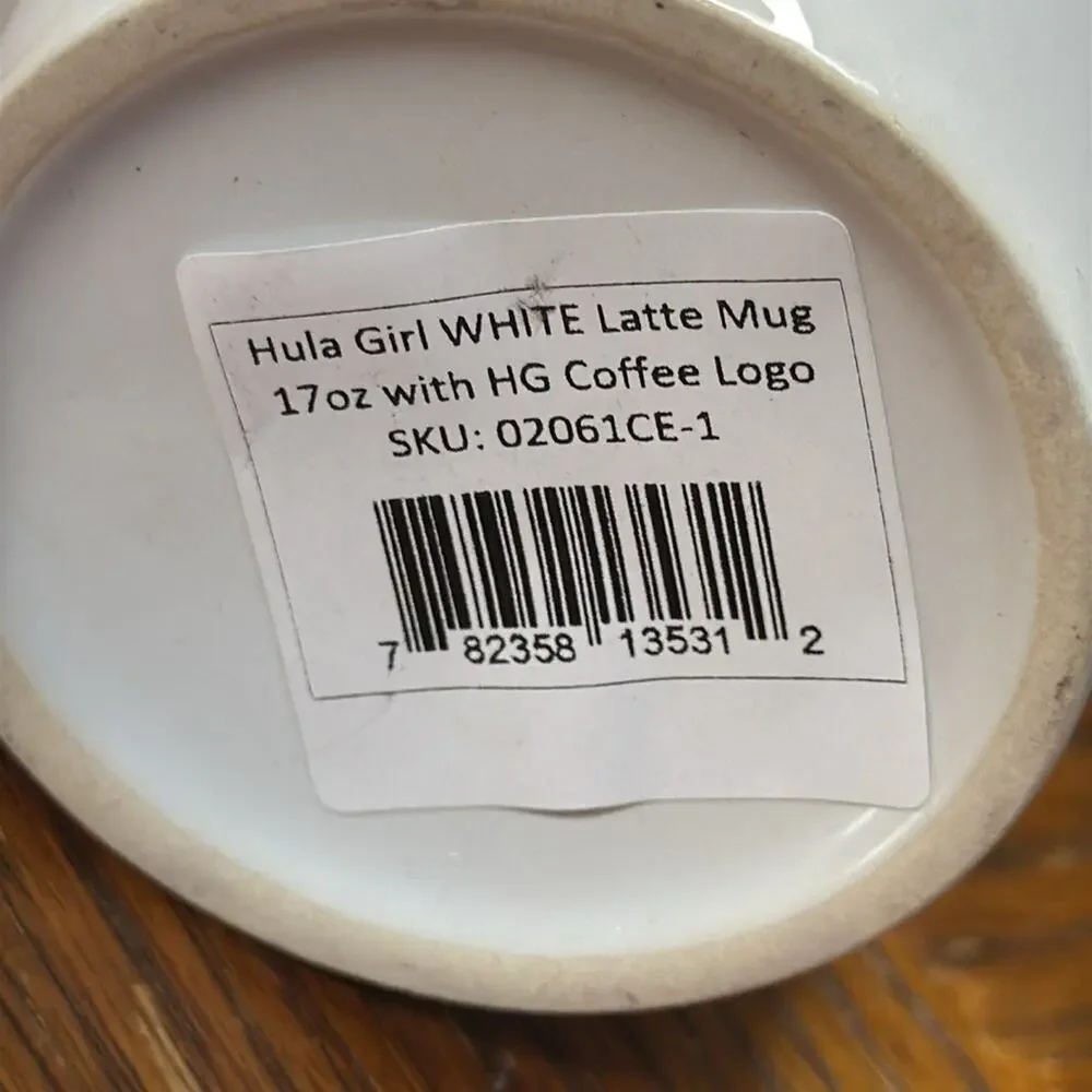 NWT Hula Girl Coffee Hawaii White Latte Coffee Mug 17 Ounces - Picture 6 of 6